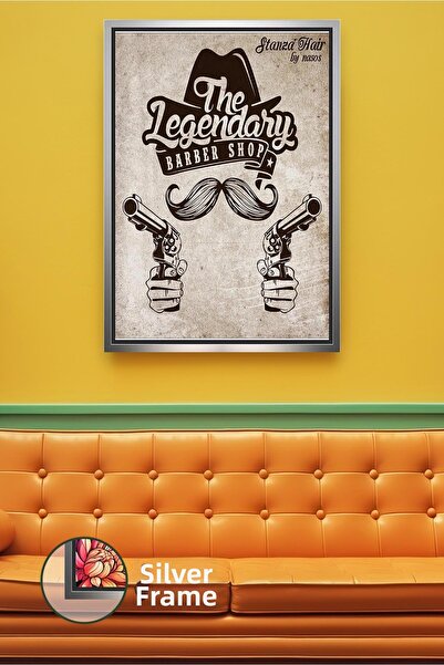 KOSS Dijital Pictură pe pânză înrămată The Legendary Barber Shop Retro Salon ...