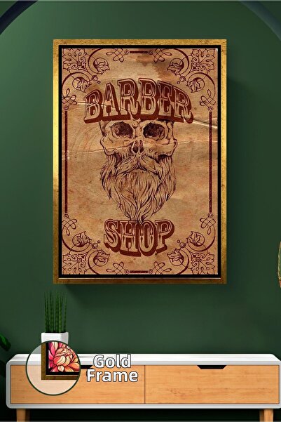 KOSS Dijital Pictură pe pânză înrămată pentru bărbați, cu craniu cu barbă, pe...