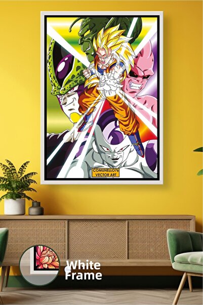 KOSS Dijital Dragon Ball Z Legend Fight Scene Goku Cell Buu Freeza Anime Desi...