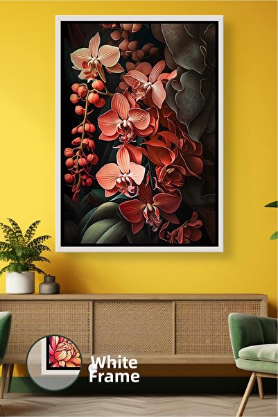 KOSS Dijital Decor de perete pentru sufragerie și living cu flori de orhidee ...