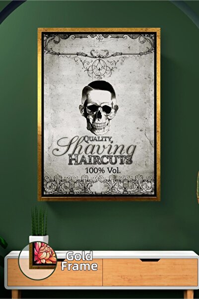 KOSS Dijital Pictură pe pânză înrămată cu design de craniu pentru frizerii și...