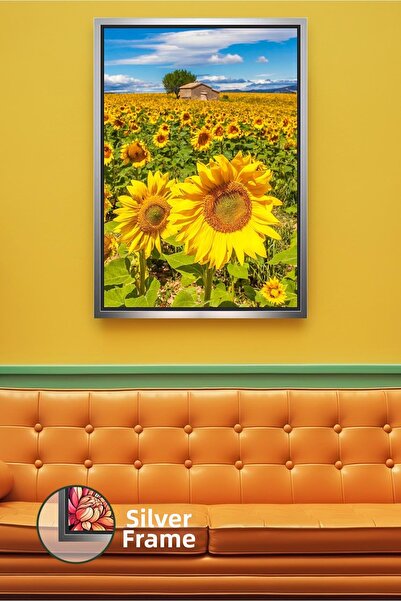 KOSS Dijital Pictură pe pânză cu peisaj de câmp de floarea soarelui, natură c...