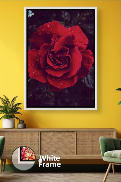 KOSS Dijital Pictură decorativă cu flori de trandafir roșu Pictură modernă pe...