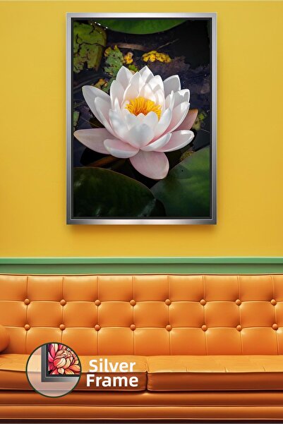 KOSS Dijital Pictură decorativă cu flori de lotus de nufăr alb, pictură pe pâ...