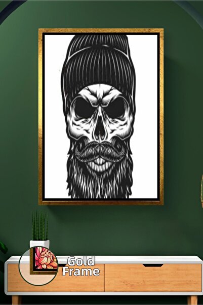 KOSS Dijital Διακόσμηση τοίχου σε στυλ ζωγραφικής με ξηρό κρανίο με γένια για...