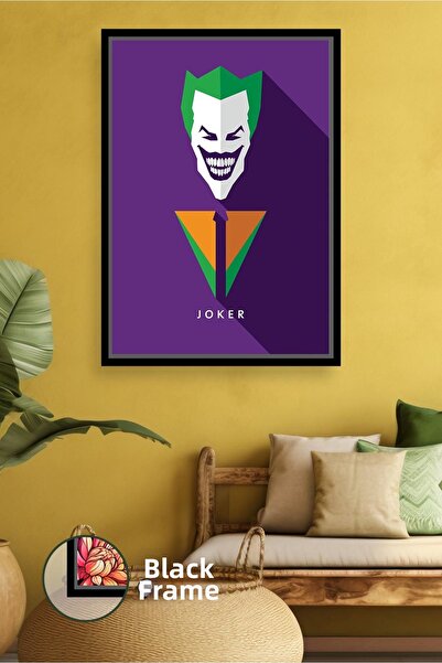 KOSS Dijital Joker Minimal Face Design Decor de perete cu fundal violet Pictu...