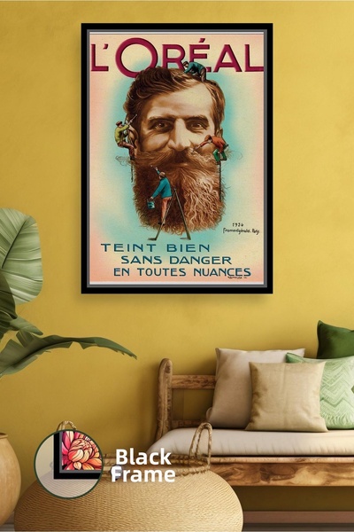 KOSS Dijital Pictură pe pânză cu cadru retro tematic pentru îngrijirea bărbii...