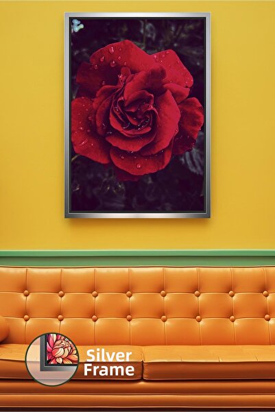 KOSS Dijital Pictură decorativă cu flori de trandafir roșu Pictură modernă pe...