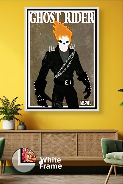KOSS Dijital Decor de perete Ghost Rider Marvel, design cu craniu flăcărat, p...