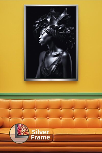 KOSS Dijital Siluetă de femeie în tonuri de negru, decorare elegantă pentru p...