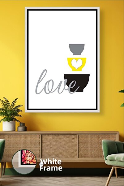 KOSS Dijital Tablou de pânză înrămat cu tematică Bohemian Love – Decorare min...