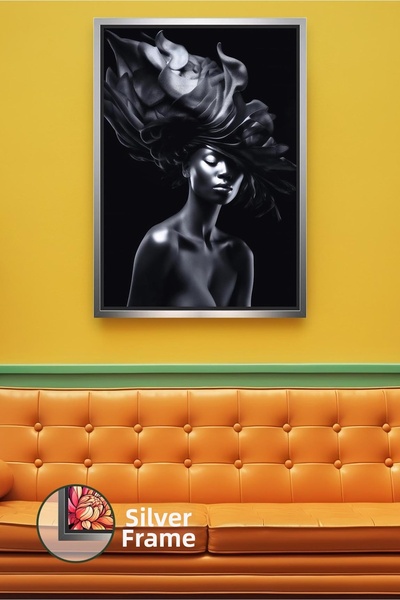 KOSS Dijital Pictură pe pânză înrămată cu figură feminină în mișcare în tonur...
