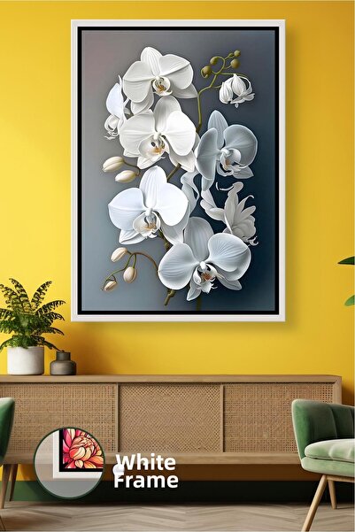 KOSS Dijital Decorare modernă și spațioasă a camerei de zi cu flori de orhide...