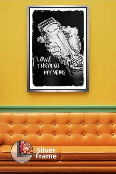 KOSS Dijital Pictură pe pânză înrămată cu decor de perete alb-negru, cu apara...