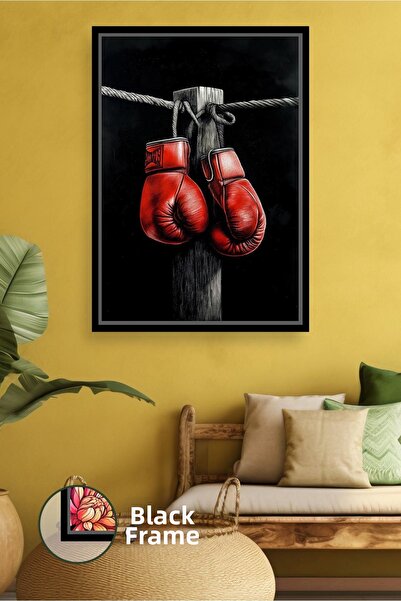 KOSS Dijital Mănuși de box roșii, tematică de putere și motivație, decor de p...