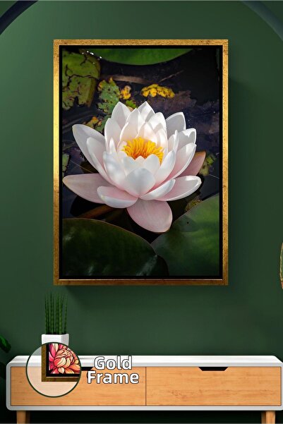 KOSS Dijital Pictură decorativă cu flori de lotus de nufăr alb, pictură pe pâ...