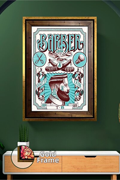 KOSS Dijital Classic Barber Shop Portrait Wall Decor Men's Barber Shop Concep...