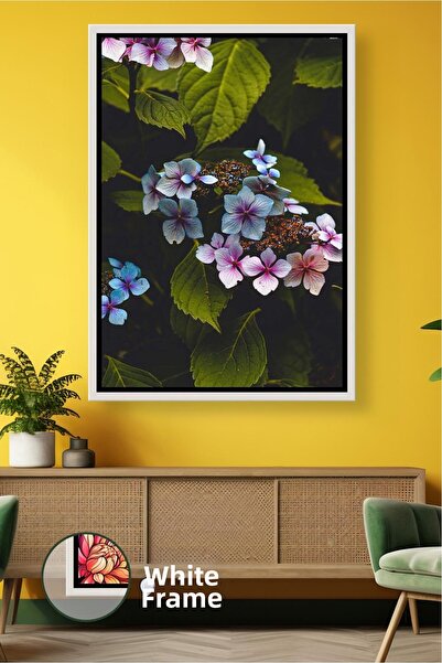 KOSS Dijital Floare de hortensie albastră roz, frunze naturale, fotografie de...