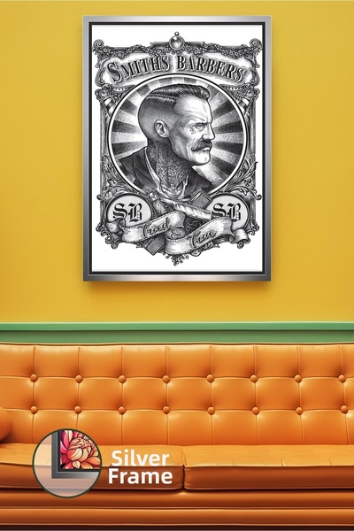 KOSS Dijital Portret clasic de frizer pentru frizeri și coafori, pictură pe p...