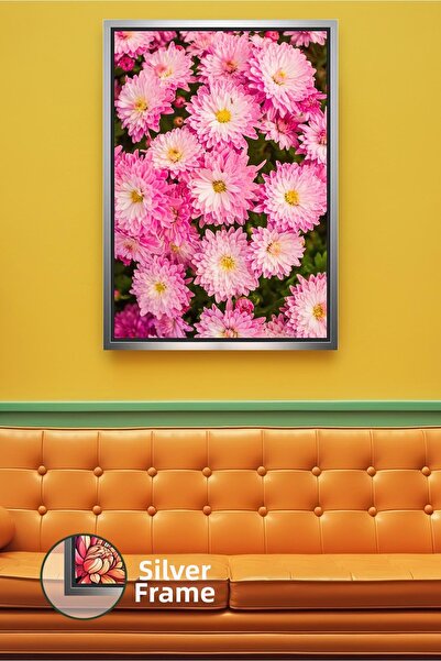 KOSS Dijital Pictură murală cu flori de crizantemă roz, model de flori încăpă...