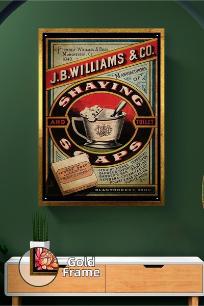 KOSS Dijital Pictură pe pânză înrămată cu tematică de săpun de bărbierit retr...