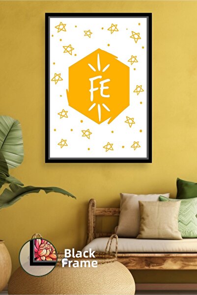 KOSS Dijital Tipografie minimalistă galbenă scrisă FE, modernă, pentru decora...