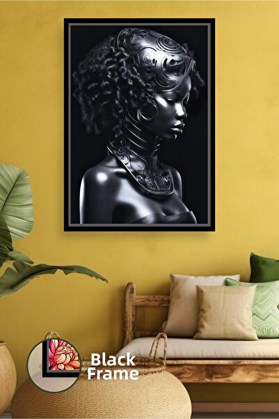 KOSS Dijital Mască cibernetică, detaliată, figură de femeie afro, pictură pe ...