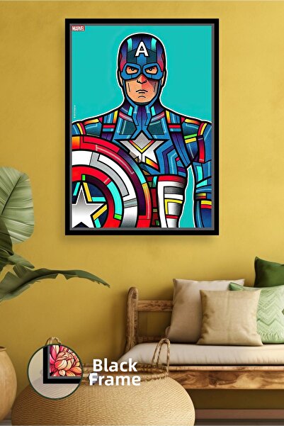 KOSS Dijital Decorare de perete Captain America Marvel, pictură pe pânză înră...