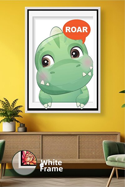 KOSS Dijital Fun Children's Room Concept Decor Framed Canvas Painting with Ro...