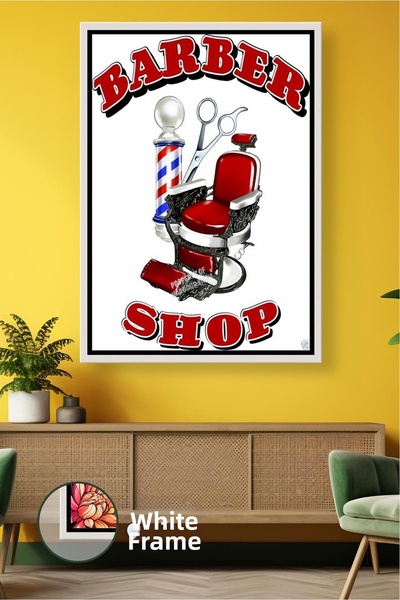 KOSS Dijital Scaun de frizer roșu pentru saloane de coafură, decor de perete ...