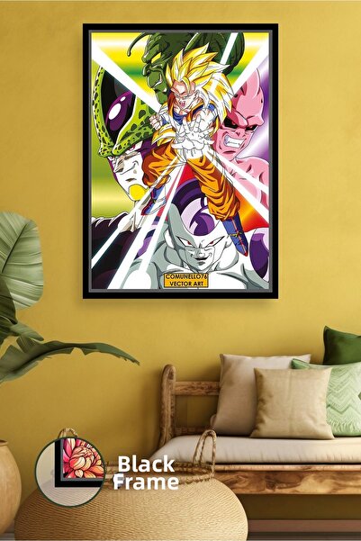 KOSS Dijital Dragon Ball Z Legend Fight Scene Goku Cell Buu Freeza Anime Desi...