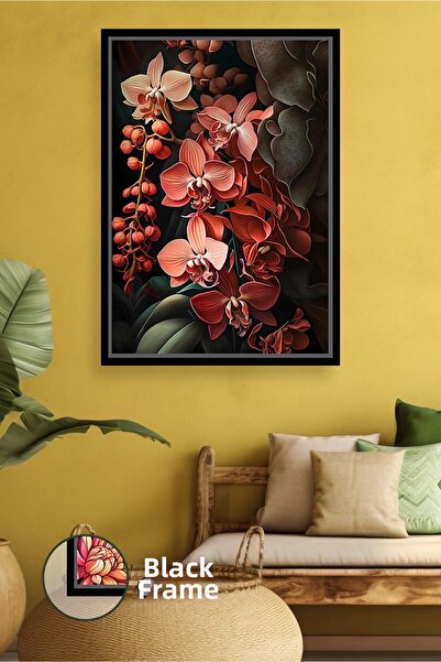 KOSS Dijital Decor de perete pentru sufragerie și living cu flori de orhidee ...