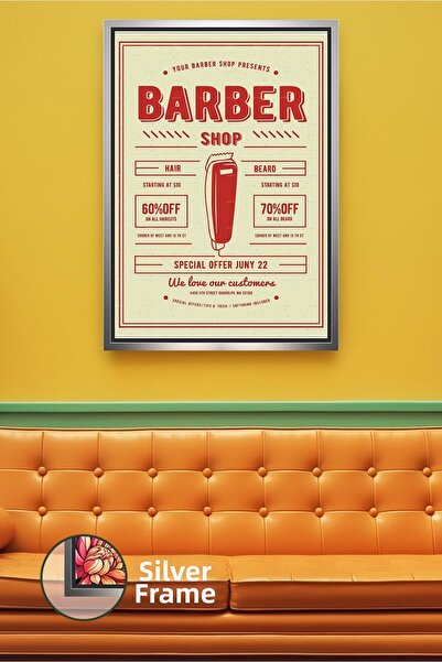 KOSS Dijital Tipografie retro Banner pentru frizerie pentru frizeri și coafor...