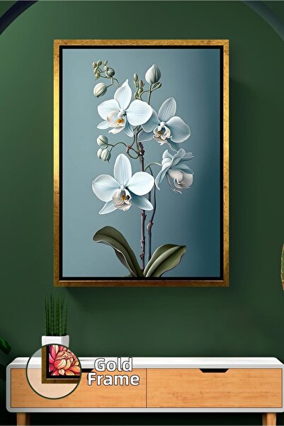 KOSS Dijital Floare de orhidee albă, simplă și elegantă, decor modern de pere...