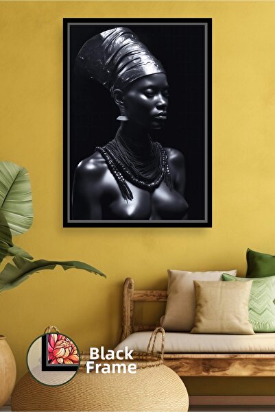 KOSS Dijital Μαύρο παραδοσιακό γυναικείο πορτρέτο διακόσμηση τοίχου ζωγραφική...