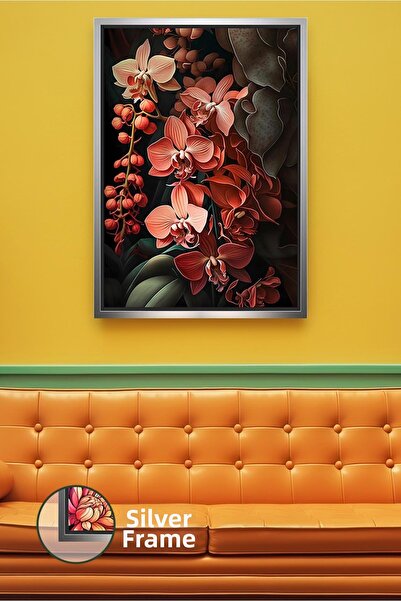 KOSS Dijital Decor de perete pentru sufragerie și living cu flori de orhidee ...