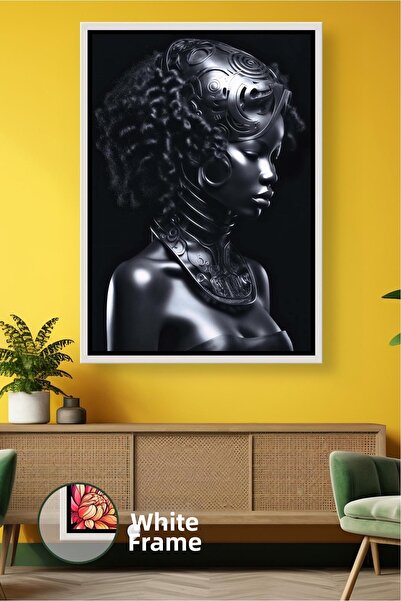 KOSS Dijital Mască cibernetică, detaliată, figură de femeie afro, pictură pe ...