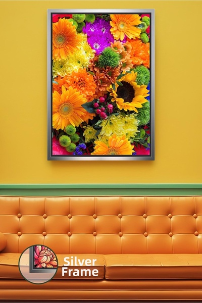 KOSS Dijital Pictură de perete cu flori colorate de gerbera și floarea soarel...