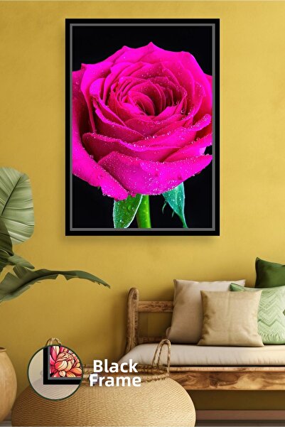 KOSS Dijital Pictură modernă cu model de flori de trandafir roz, pictură pe p...