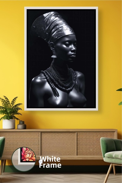 KOSS Dijital Μαύρο παραδοσιακό γυναικείο πορτρέτο διακόσμηση τοίχου ζωγραφική...