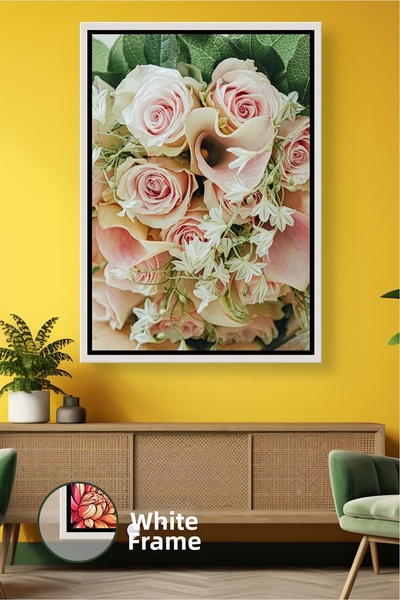 KOSS Dijital Buchet de trandafiri roz, pictură cu flori cu model, pictură pe ...