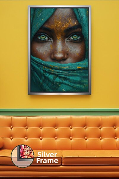 KOSS Dijital Πράσινο μυστηριώδες γυναικείο πορτρέτο με χρυσές λεπτομέρειες Μο...