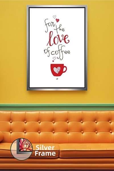 KOSS Dijital Tablou de pânză înrămat cu tematică de cafea scrisă, decor de pe...