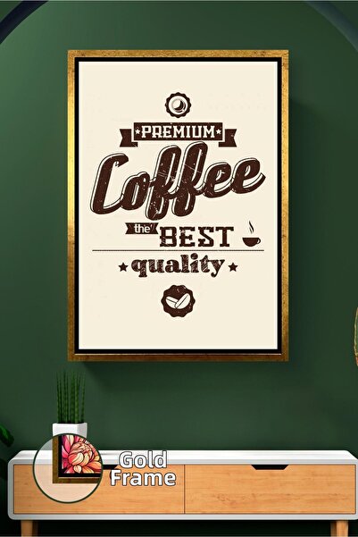 KOSS Dijital Pictură pe pânză înrămată cu design tipografic vintage maro pent...