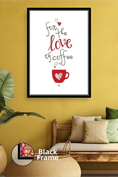 KOSS Dijital Tablou de pânză înrămat cu tematică de cafea scrisă, decor de pe...
