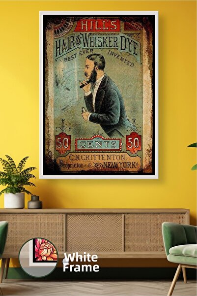 KOSS Dijital Decor de perete pentru frizerie, pictură pe pânză înrămată, cu d...