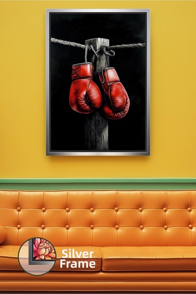 KOSS Dijital Mănuși de box roșii, tematică de putere și motivație, decor de p...