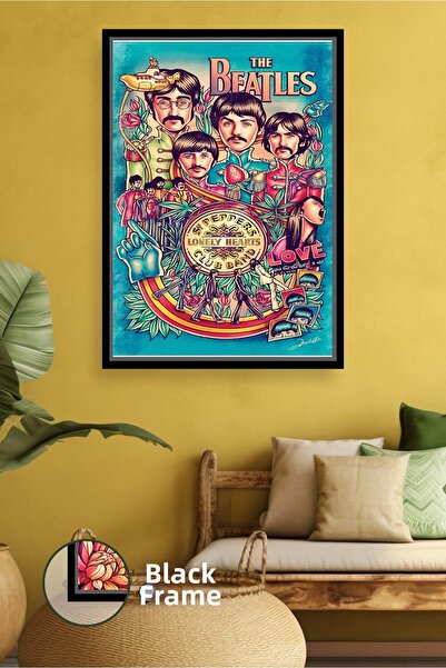 KOSS Dijital The Beatles Sgt. Ilustrație colorată cu tematică de piper, pictu...