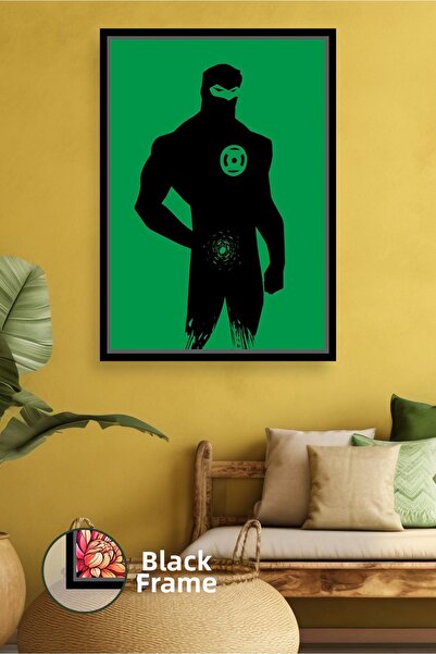 KOSS Dijital Decor de perete cu simbolul puterii Green Lantern, pictură pe pâ...