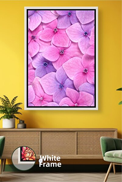 KOSS Dijital Tablou decorativ cu model de flori de hortensie roz Tablou de pâ...